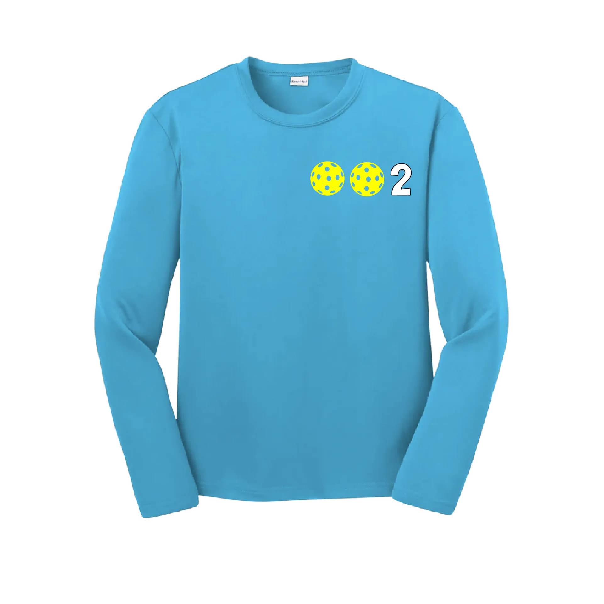 002 Pickleball (Colors Yellow Green White) | Youth Long Sleeve Athletic Shirt | 100% Polyester