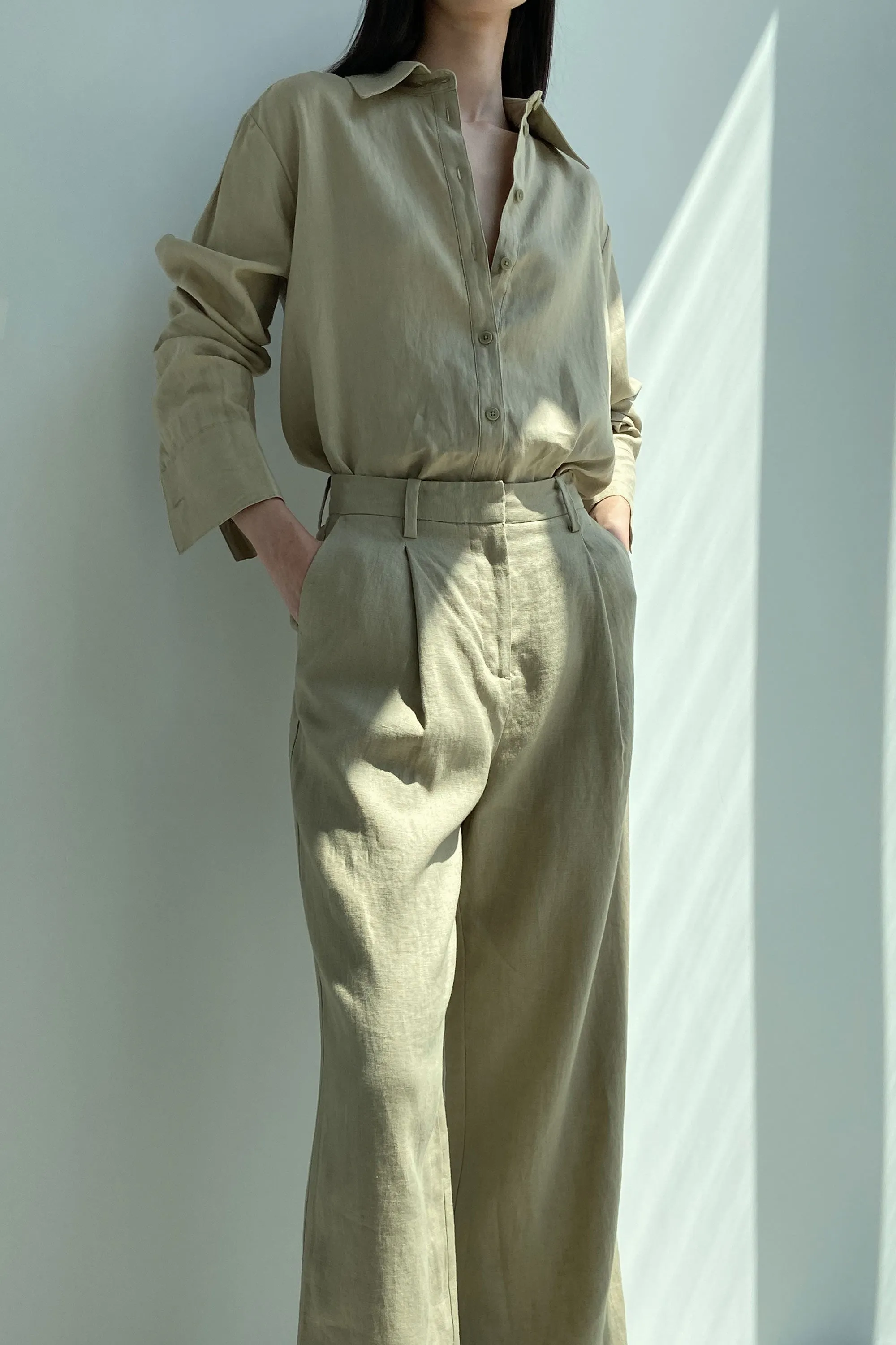 100% LINEN STRAIGHT LEG PANT