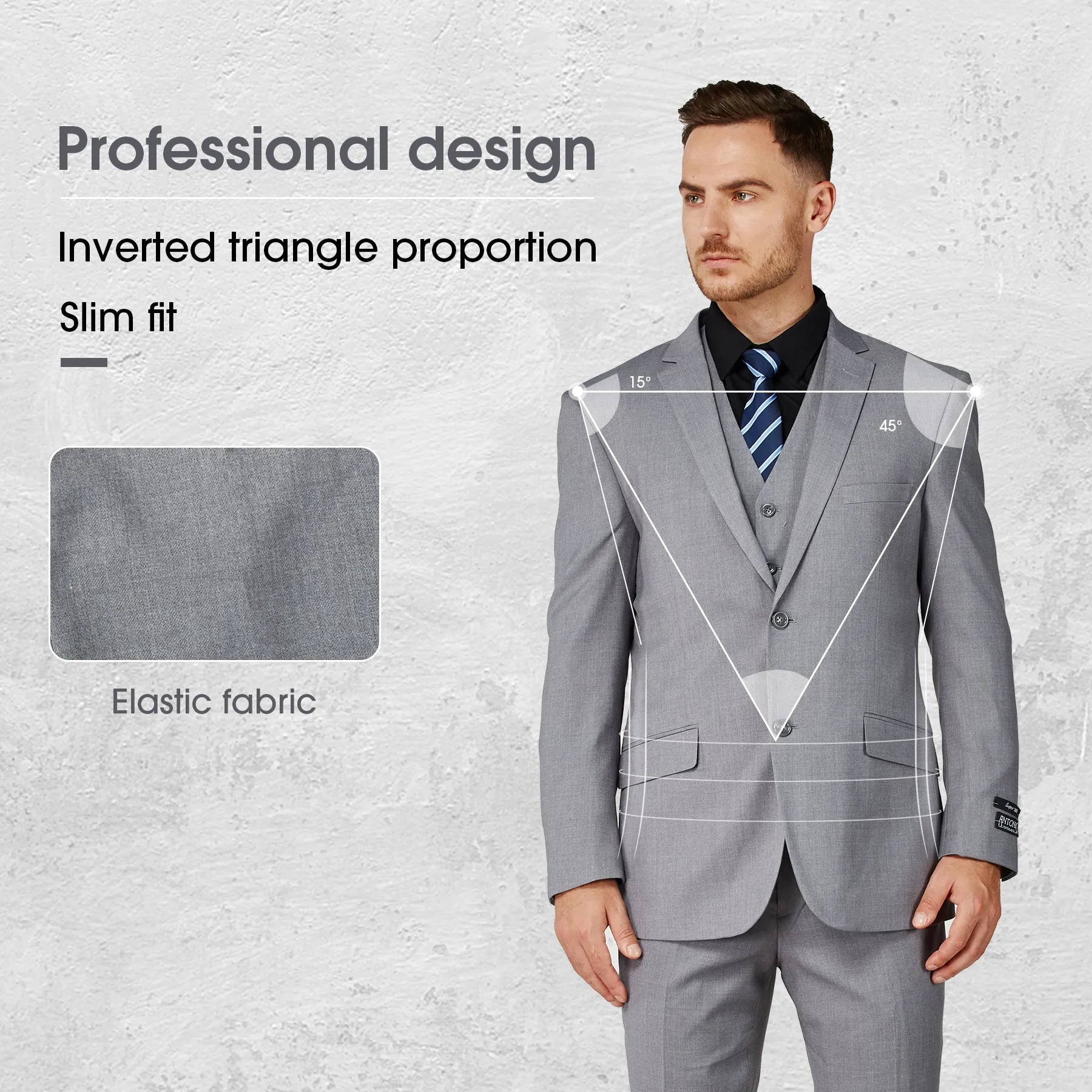 3 Piece Slim Fit Suit - White (874514S)