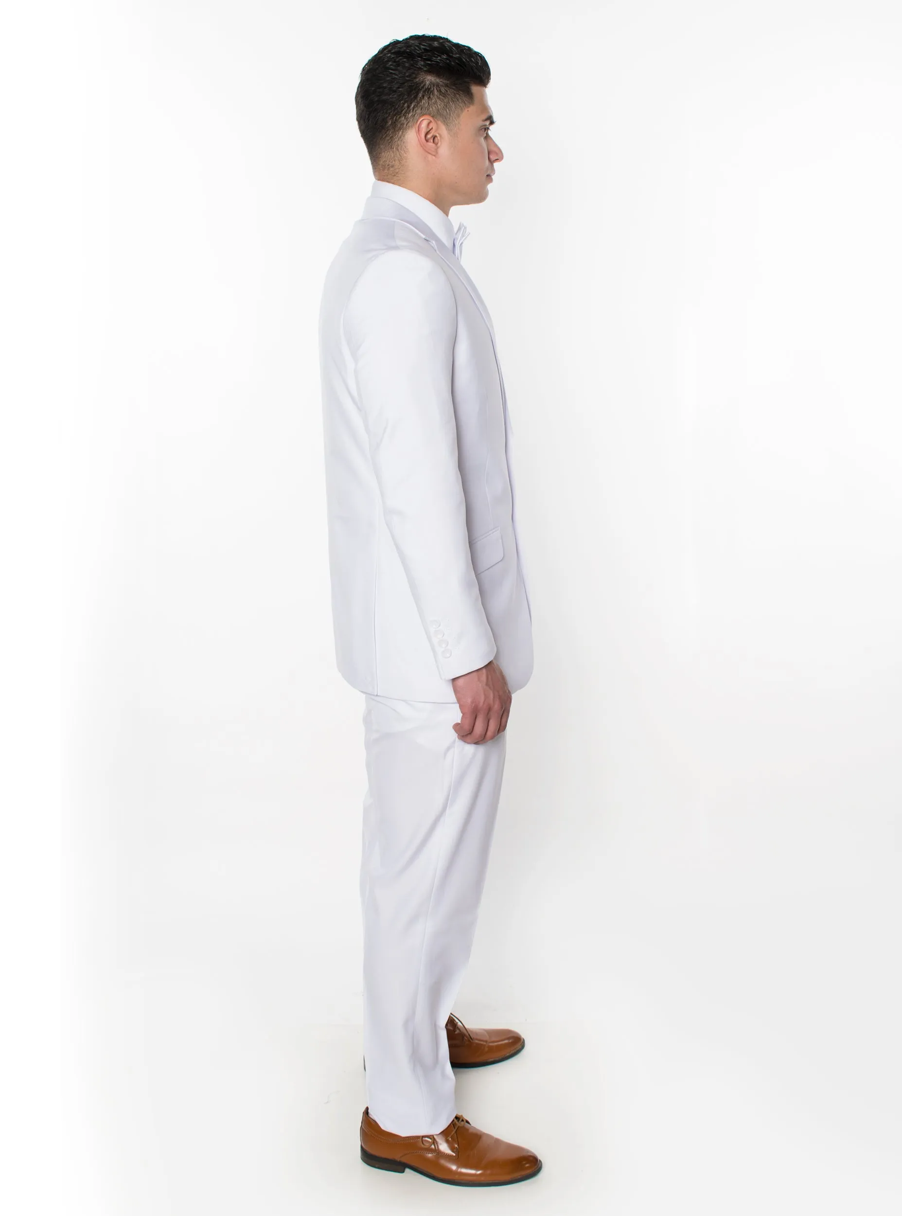 3 Piece Slim Fit Suit - White (874514S)