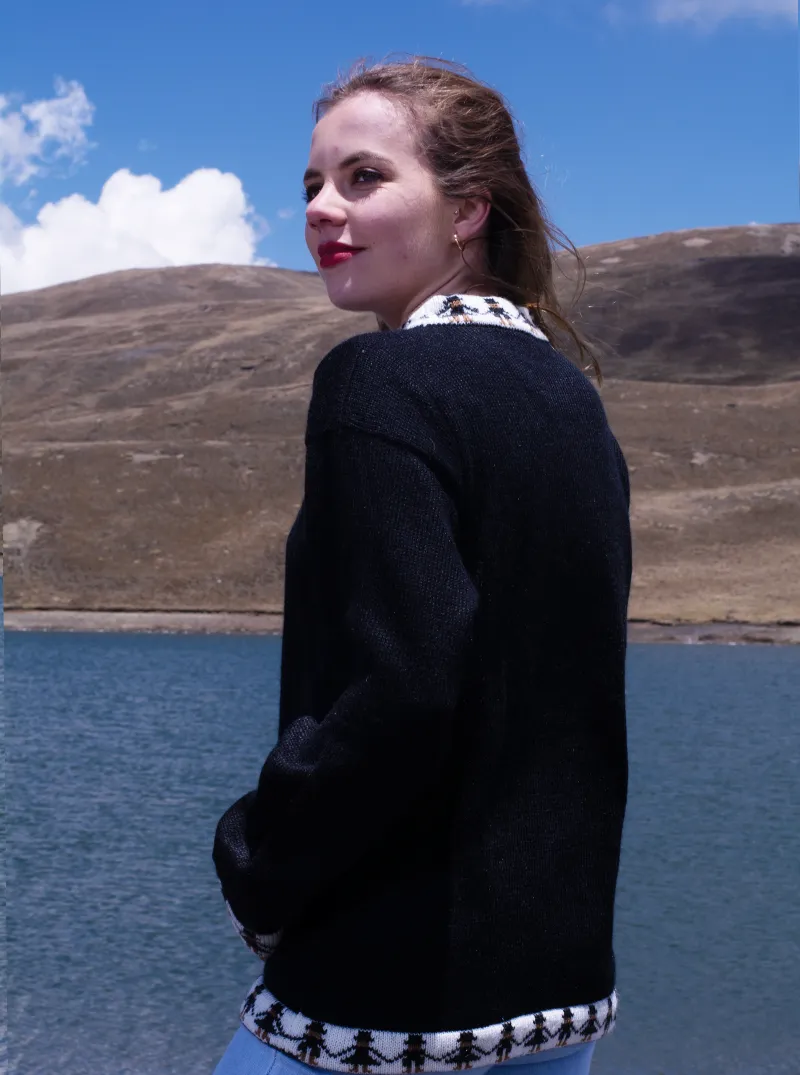 Andean Style Alpaca Wool Sweater for Women