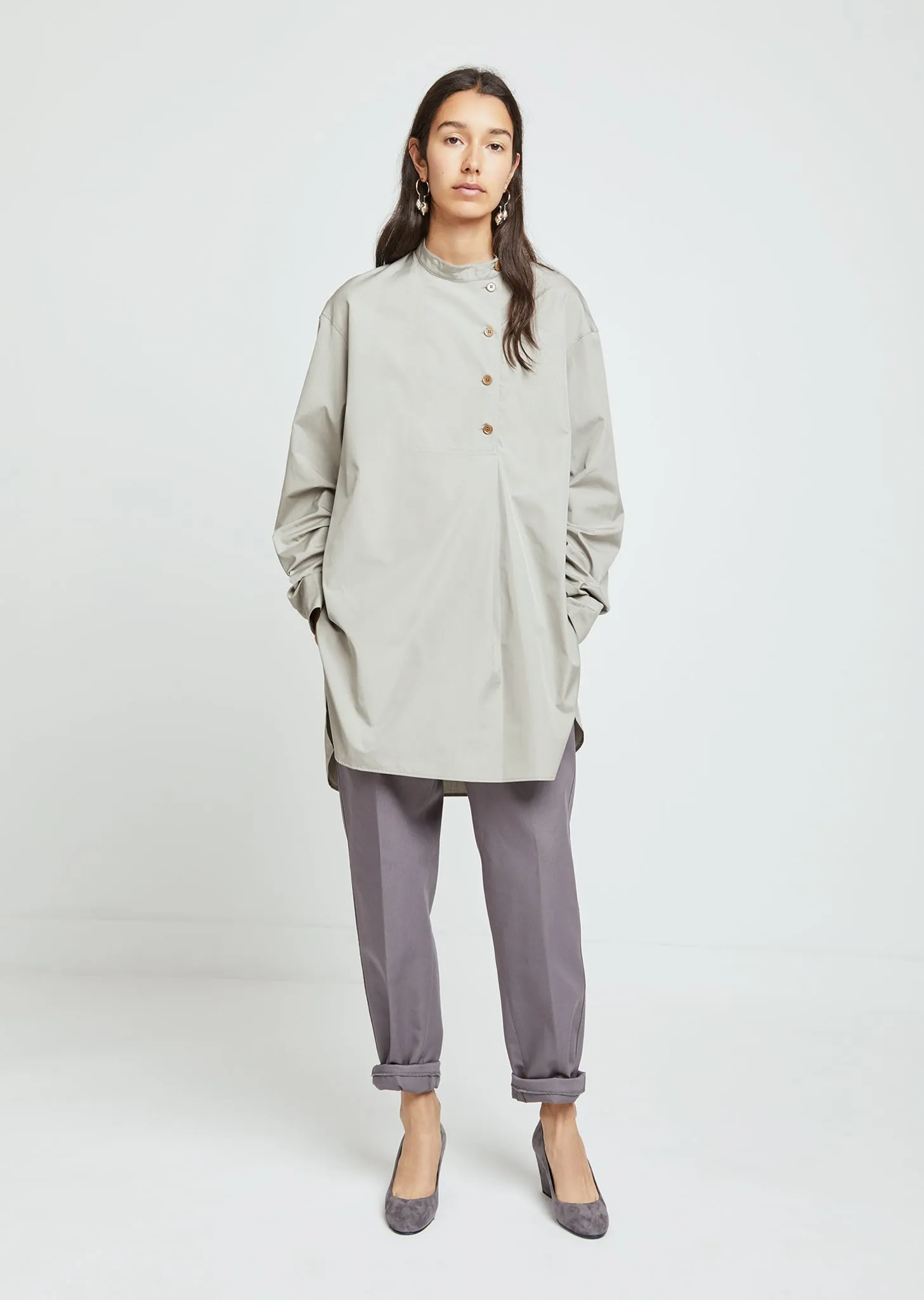 Asymmetrical Poplin Shirt