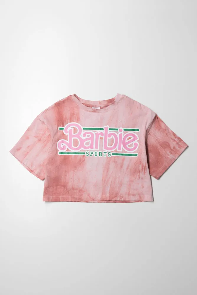 Barbie Cropped Boxy T-Shirt Pink