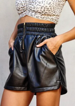 Better than Leather Black High Rise Shorts