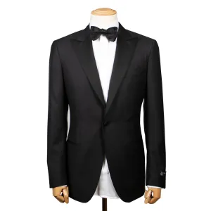 Black Pin Dot Drago Wool Tuxedo Suit