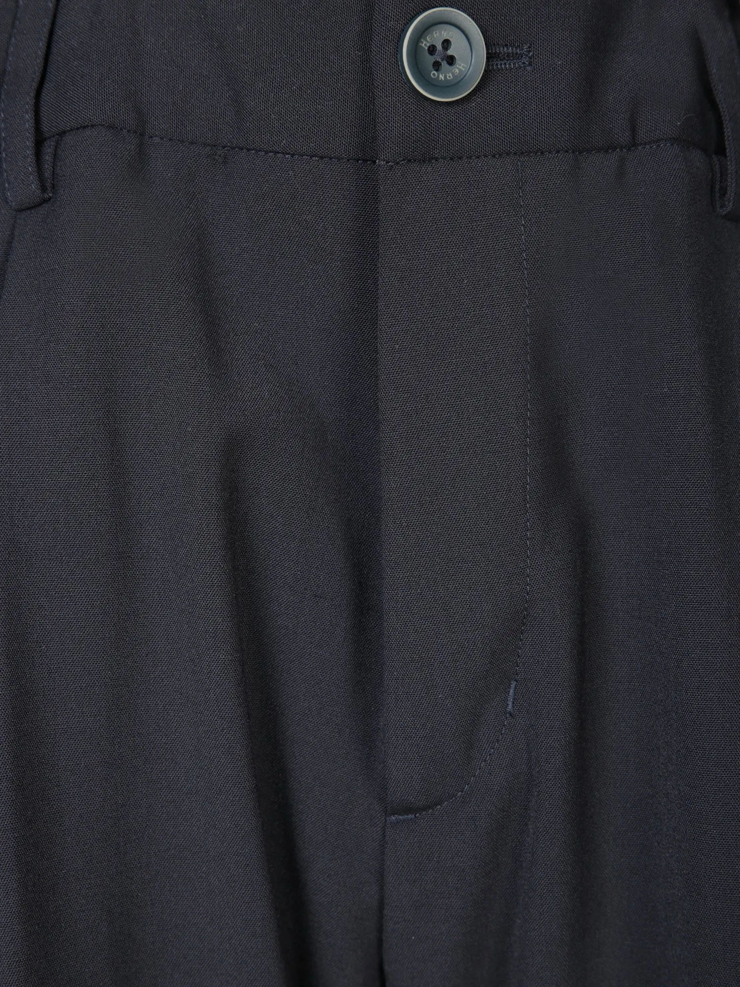 Blue Wool Relaxed Pants