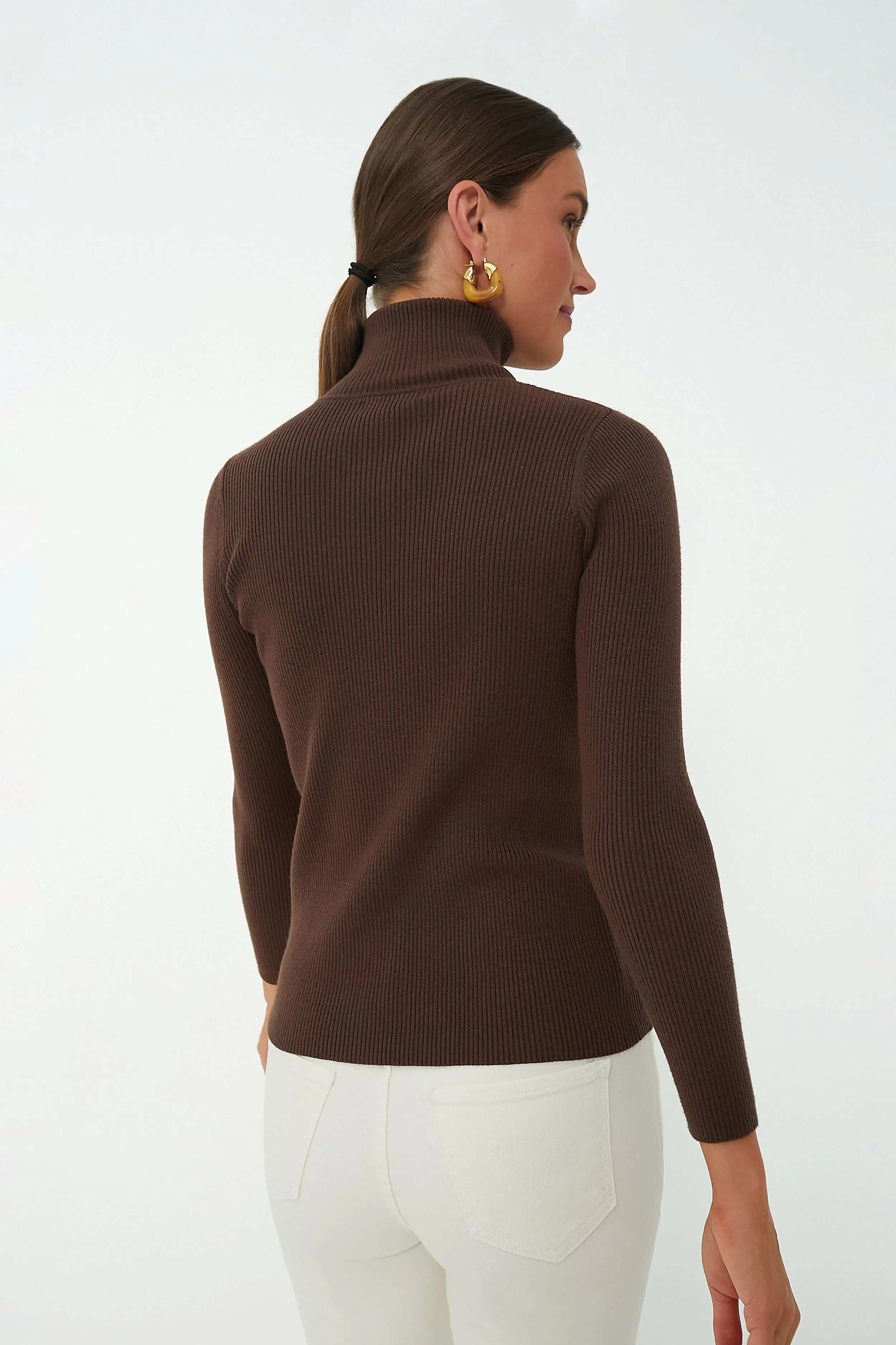 Brown Arlo Ribbed Turtleneck