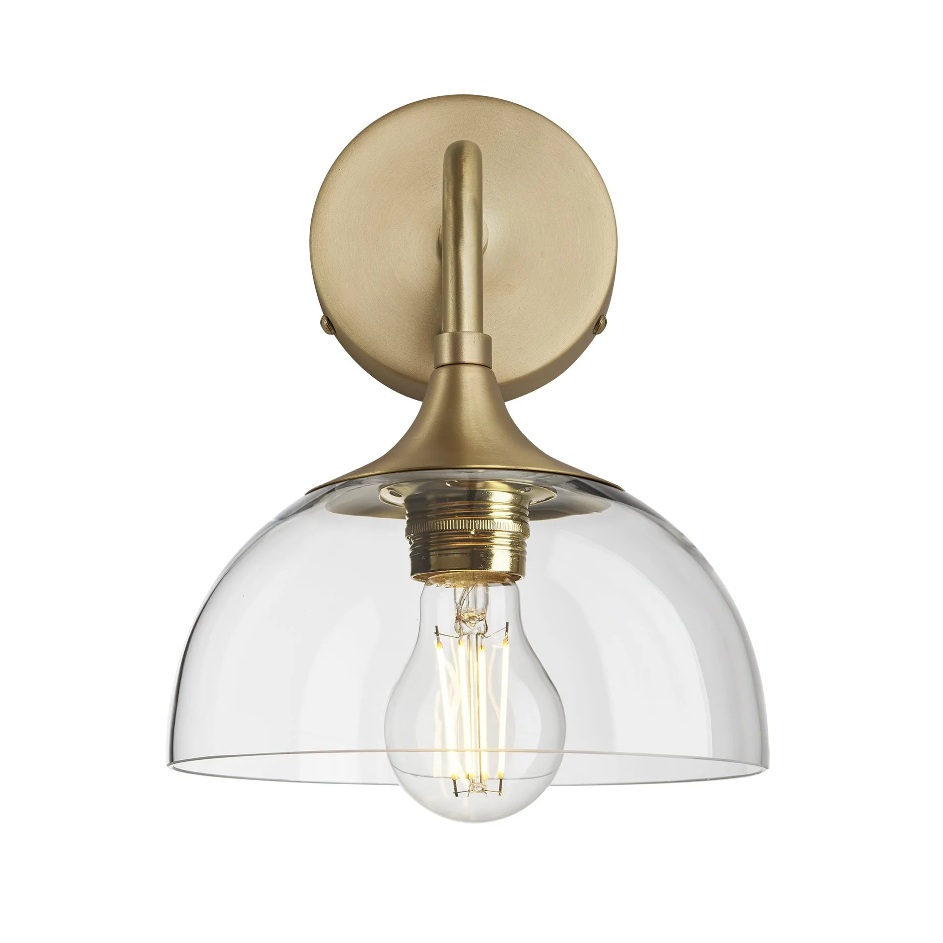 Chelsea Glass Dome Wall Light - 8 Inch - Clear