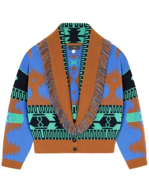 Cognac Jacquard Icon Cardibomber Cardigan