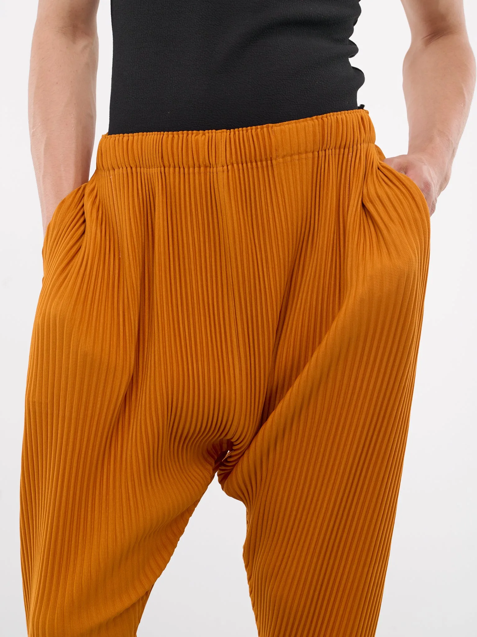 Colorful Pleats Pants (HP46JF141-34-FLAME-ORANGE)