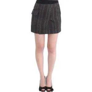 Costume National Chic Wool Blend Mini Skirt in Gray