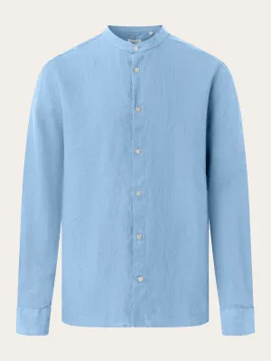 Custom fit linen stand collar shirt - Airy Blue