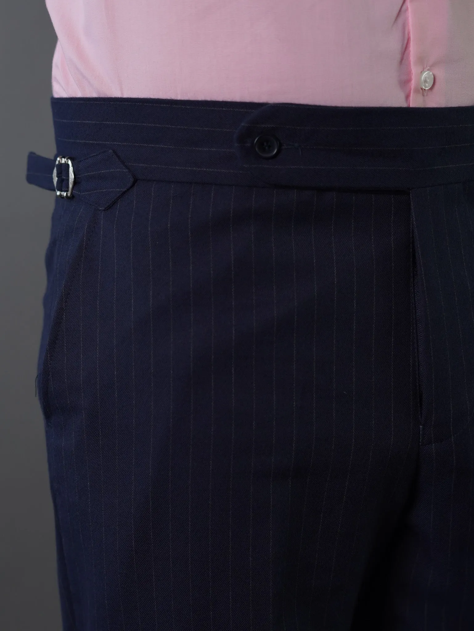 Double breasted suit - navy striped