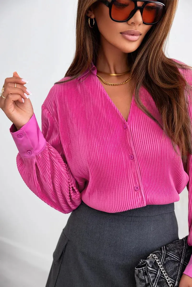 Effortlessly chic: Shop Pink V-neck Shirt for Women