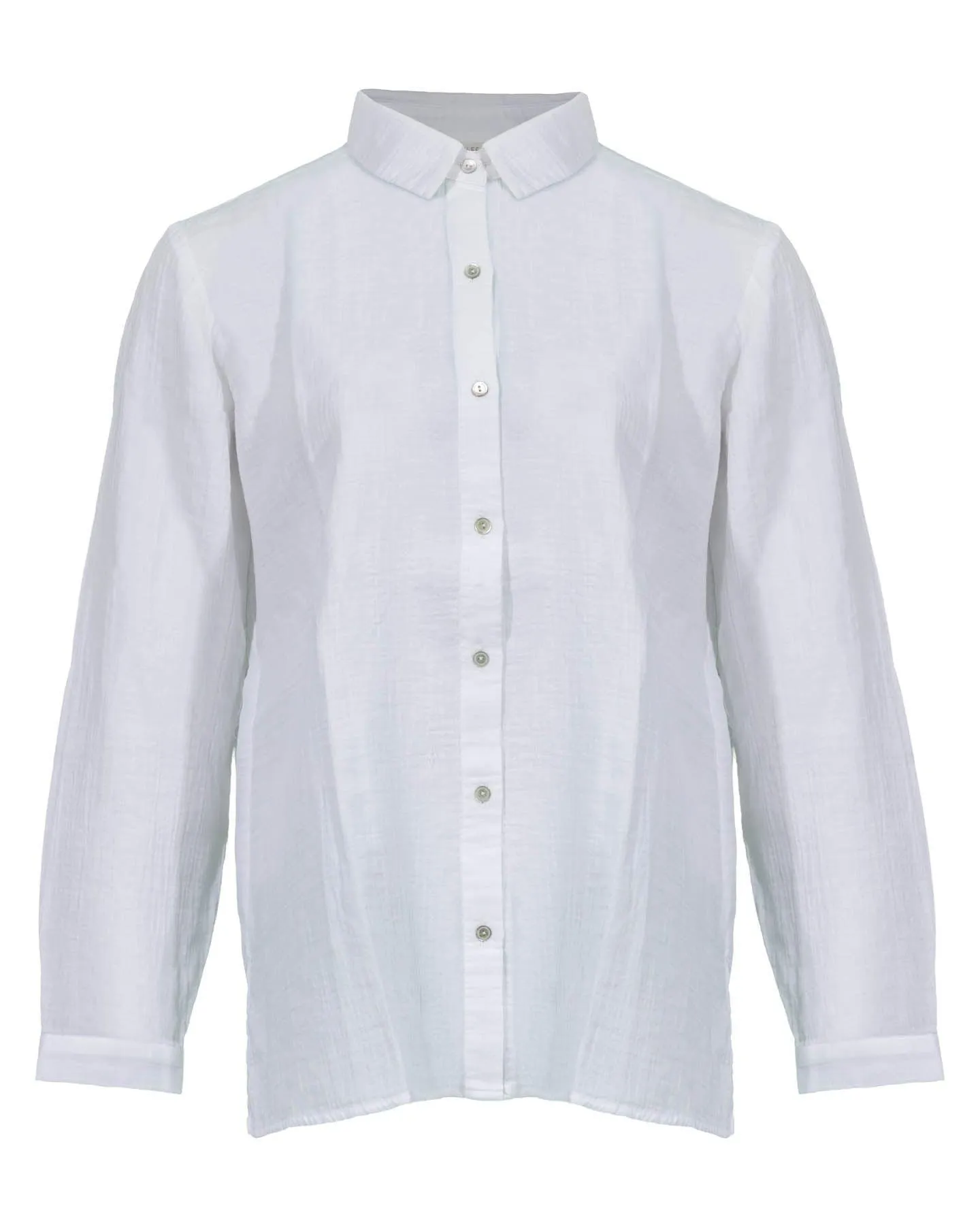 Eileen Fisher Classic Collar Cotton Ripple Shirt