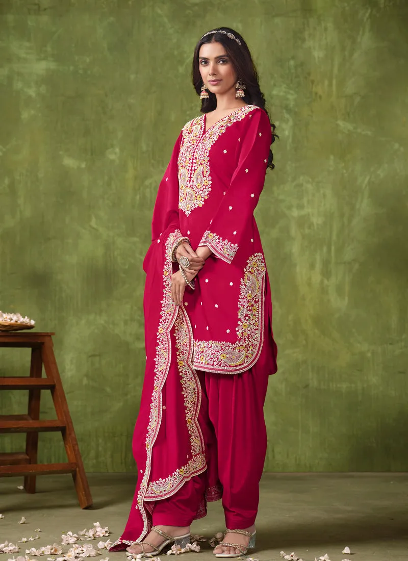 Elegant PV Chanderi Straight Salwar Suit