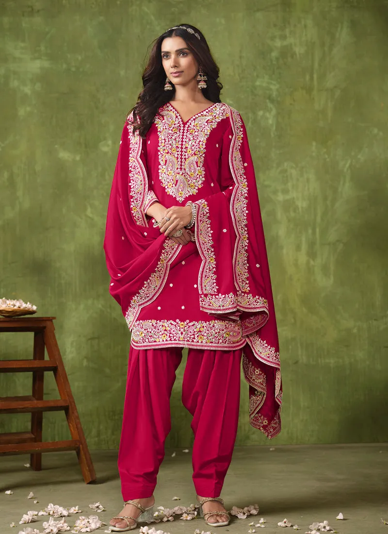 Elegant PV Chanderi Straight Salwar Suit