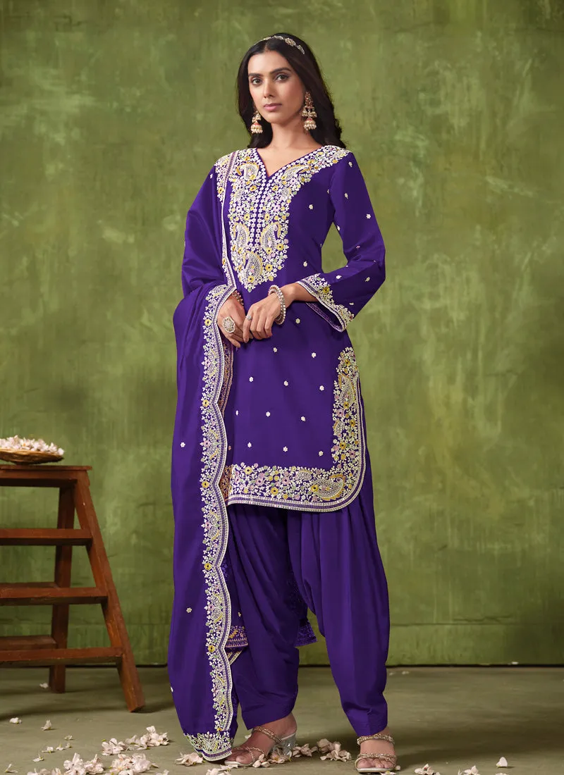 Elegant PV Chanderi Straight Salwar Suit