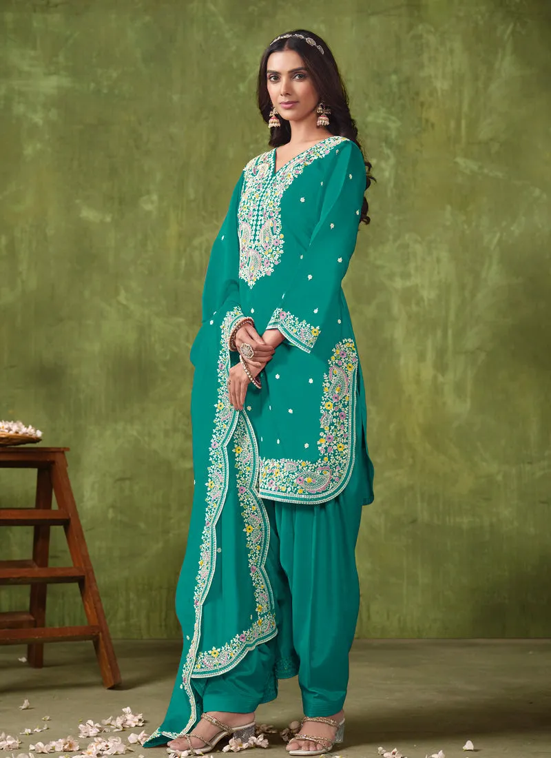 Elegant PV Chanderi Straight Salwar Suit