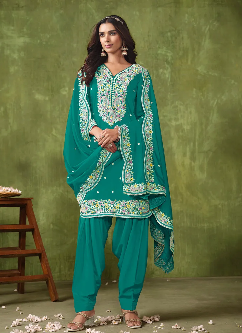 Elegant PV Chanderi Straight Salwar Suit