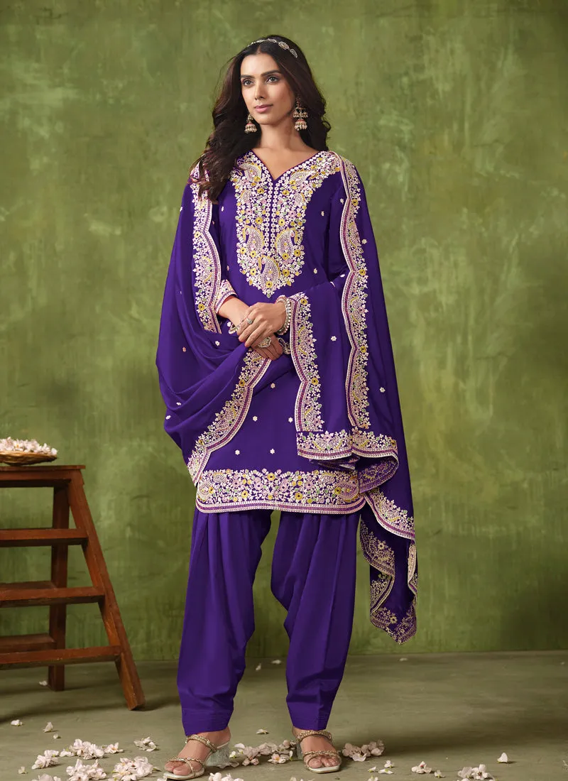 Elegant PV Chanderi Straight Salwar Suit