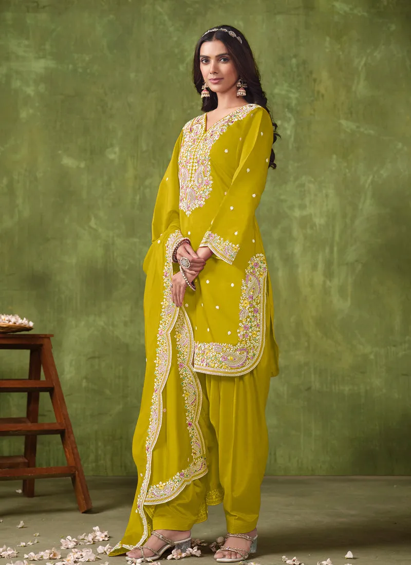 Elegant PV Chanderi Straight Salwar Suit