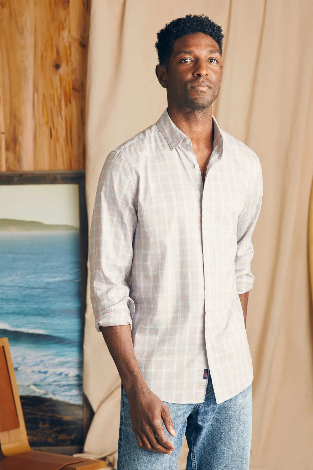 Faherty The Movement Shirt in Blue Coral Plaid