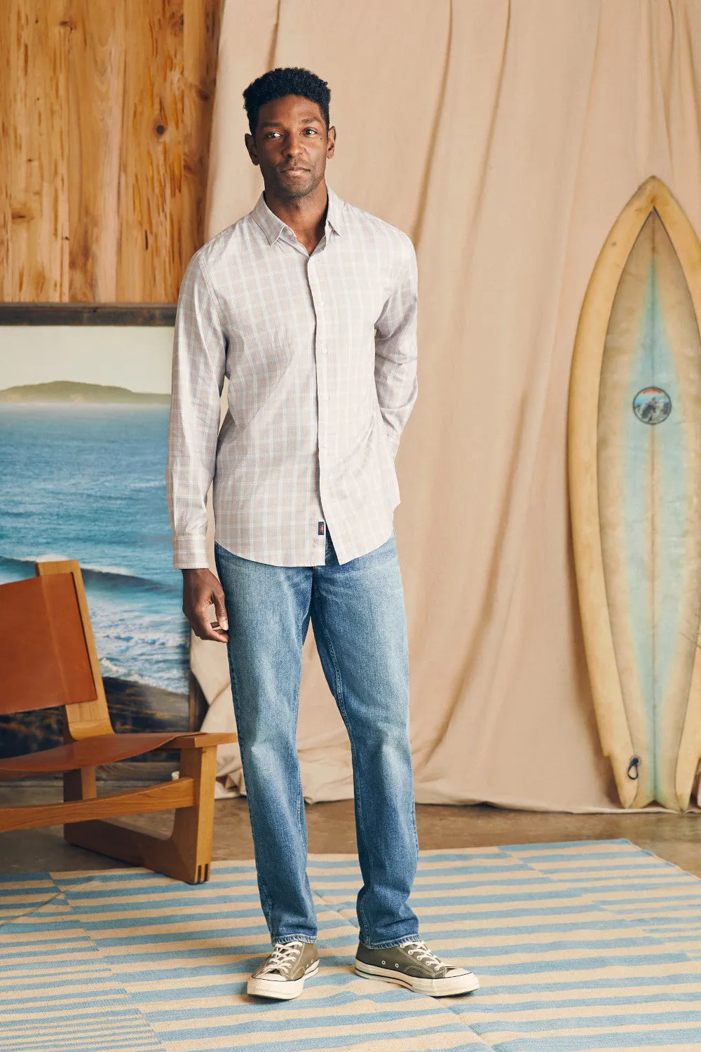 Faherty The Movement Shirt in Blue Coral Plaid