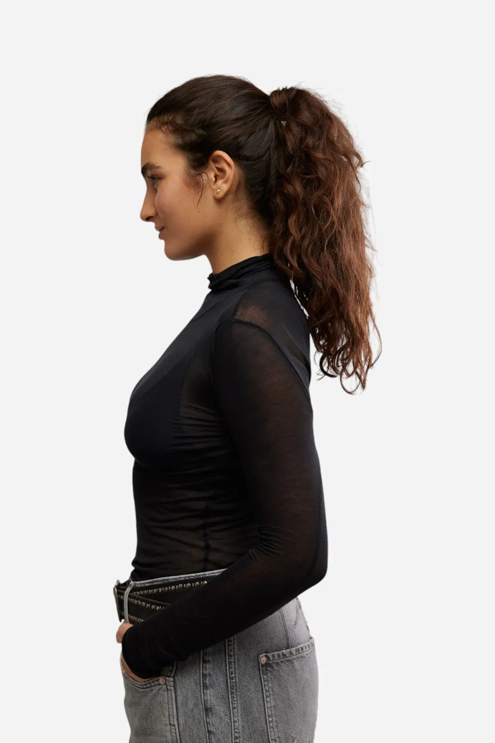 Free People On Air Turtleneck in Black