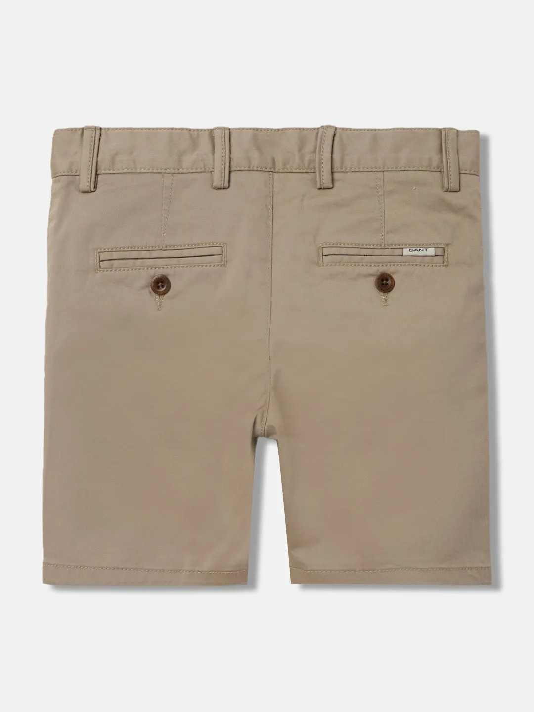 Gant Boys Beige Solid Mid-rise Regular Fit Chino Shorts