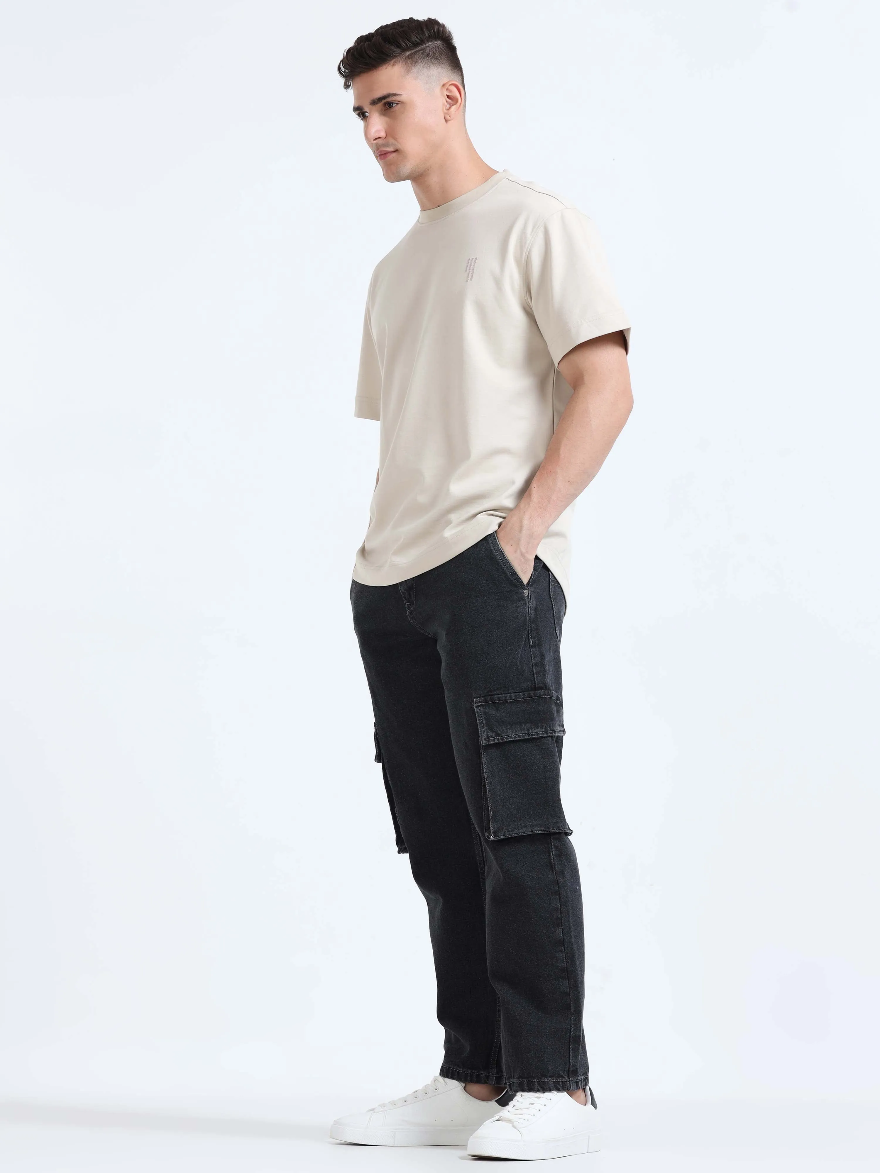 Grey Stone Relaxed Denim Cargo