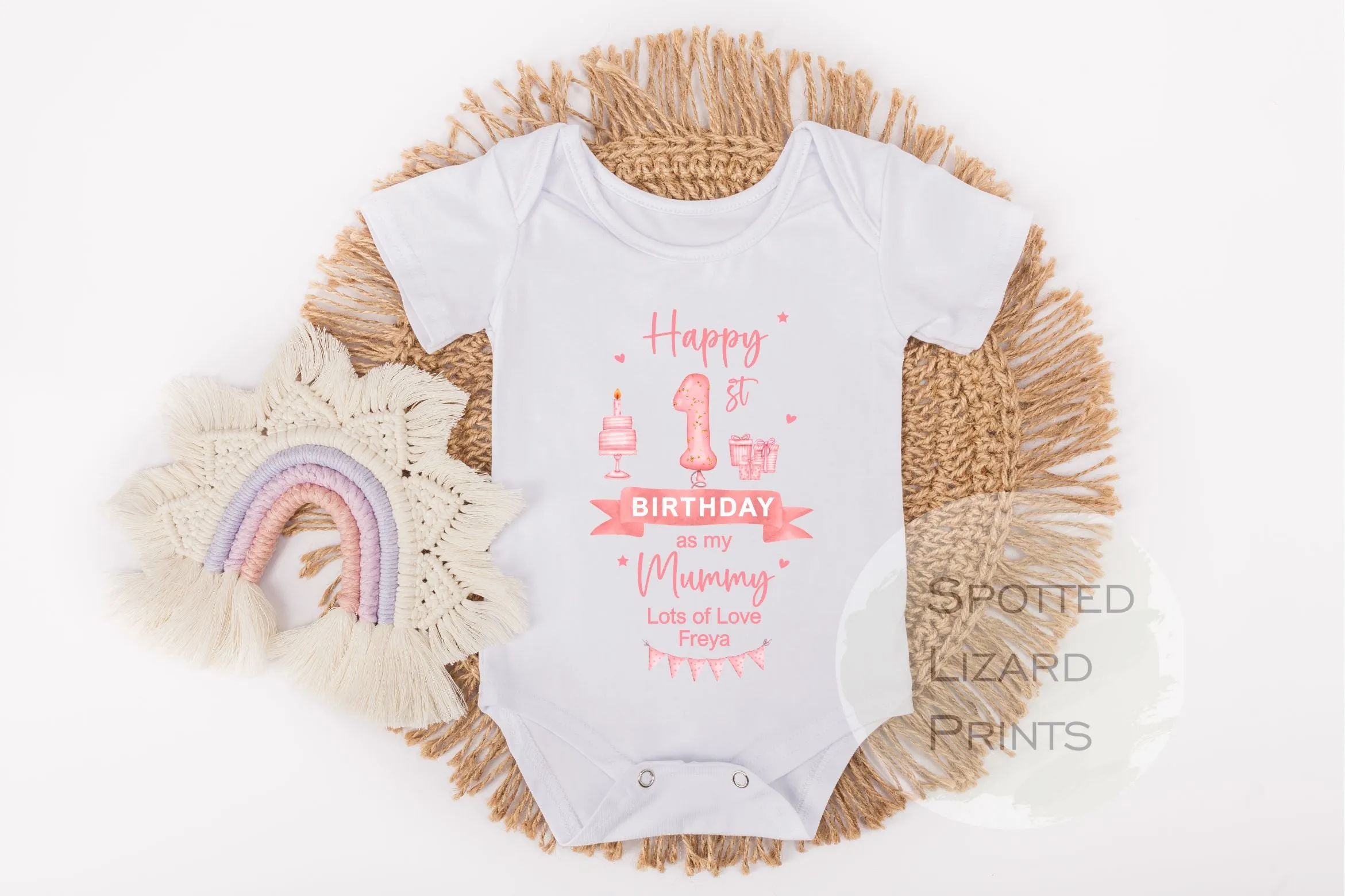 Happy First Birthday MUMMY Baby Outfit (First Birthday 1st Birthday Mummy Mum Birthday l New Mum Gift | Love My Mum)