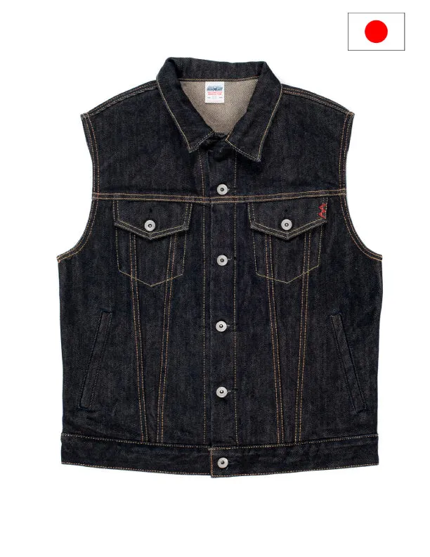 Iron Heart IH-526SV Indigo 21oz Selvedge Denim Vest