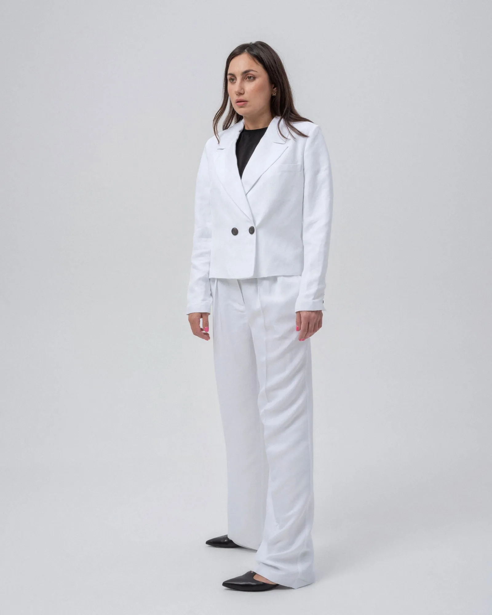 Ivory Breeze Elegance Cropped Jacket