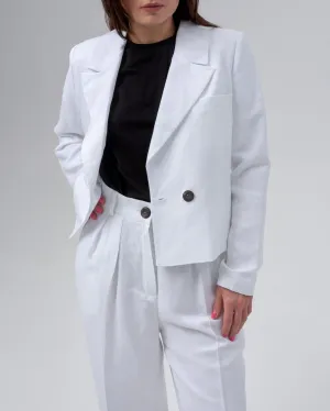 Ivory Breeze Elegance Cropped Jacket