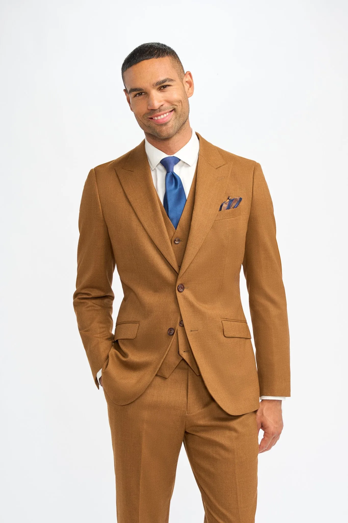 James Sierra Super 130s Wool Three Piece Suit