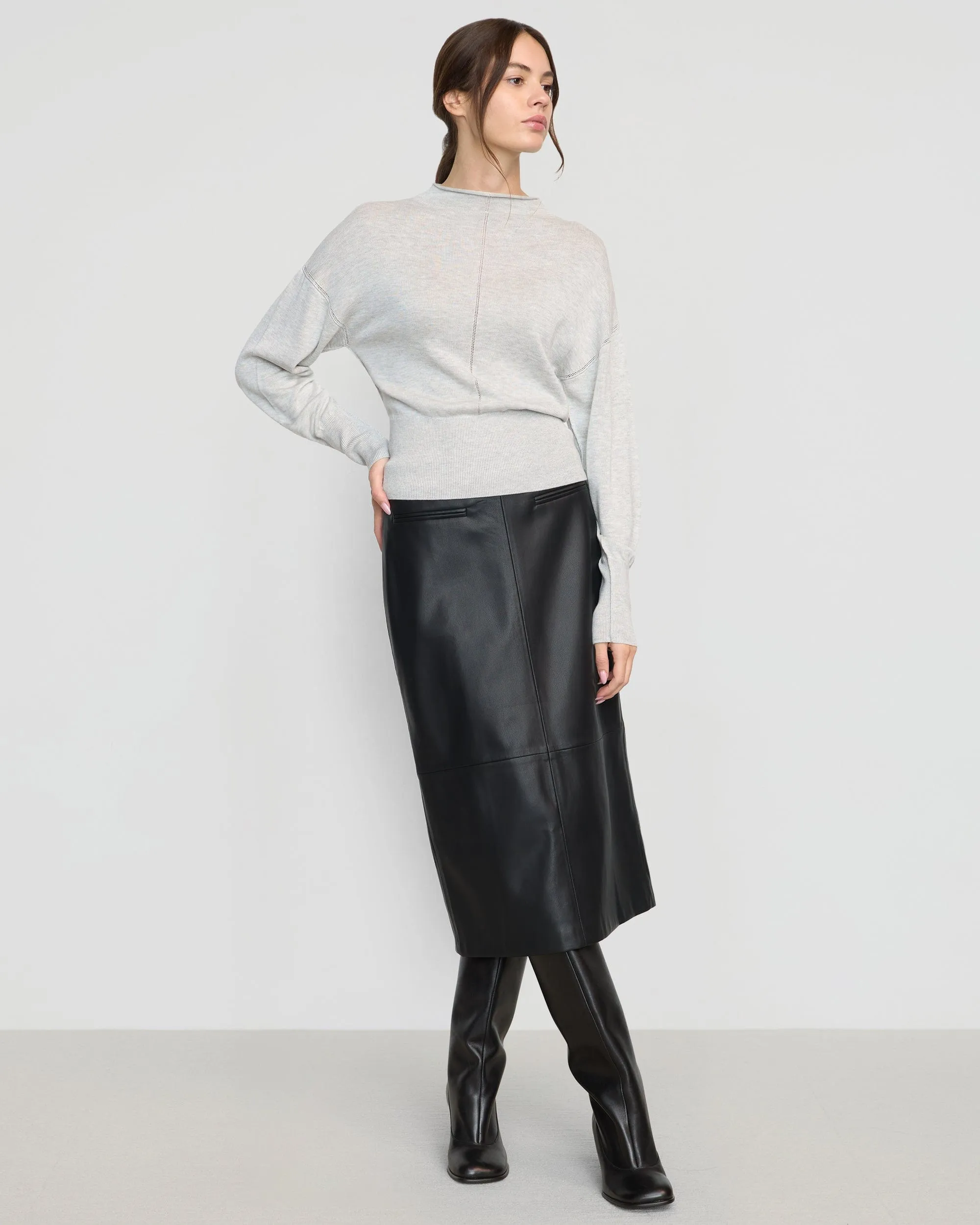 Jillian Pointelle Tencel-Wool Sweater