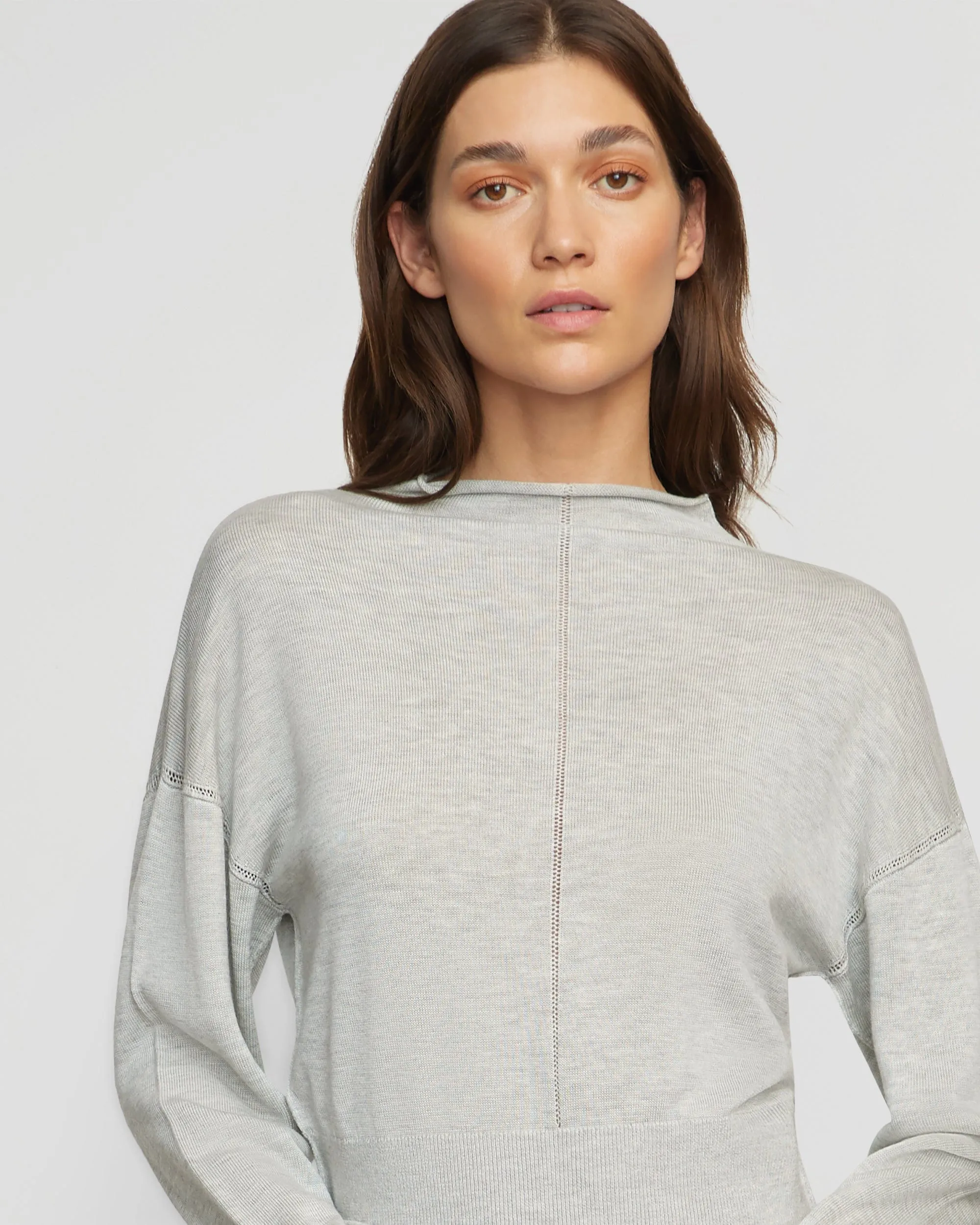 Jillian Pointelle Tencel-Wool Sweater