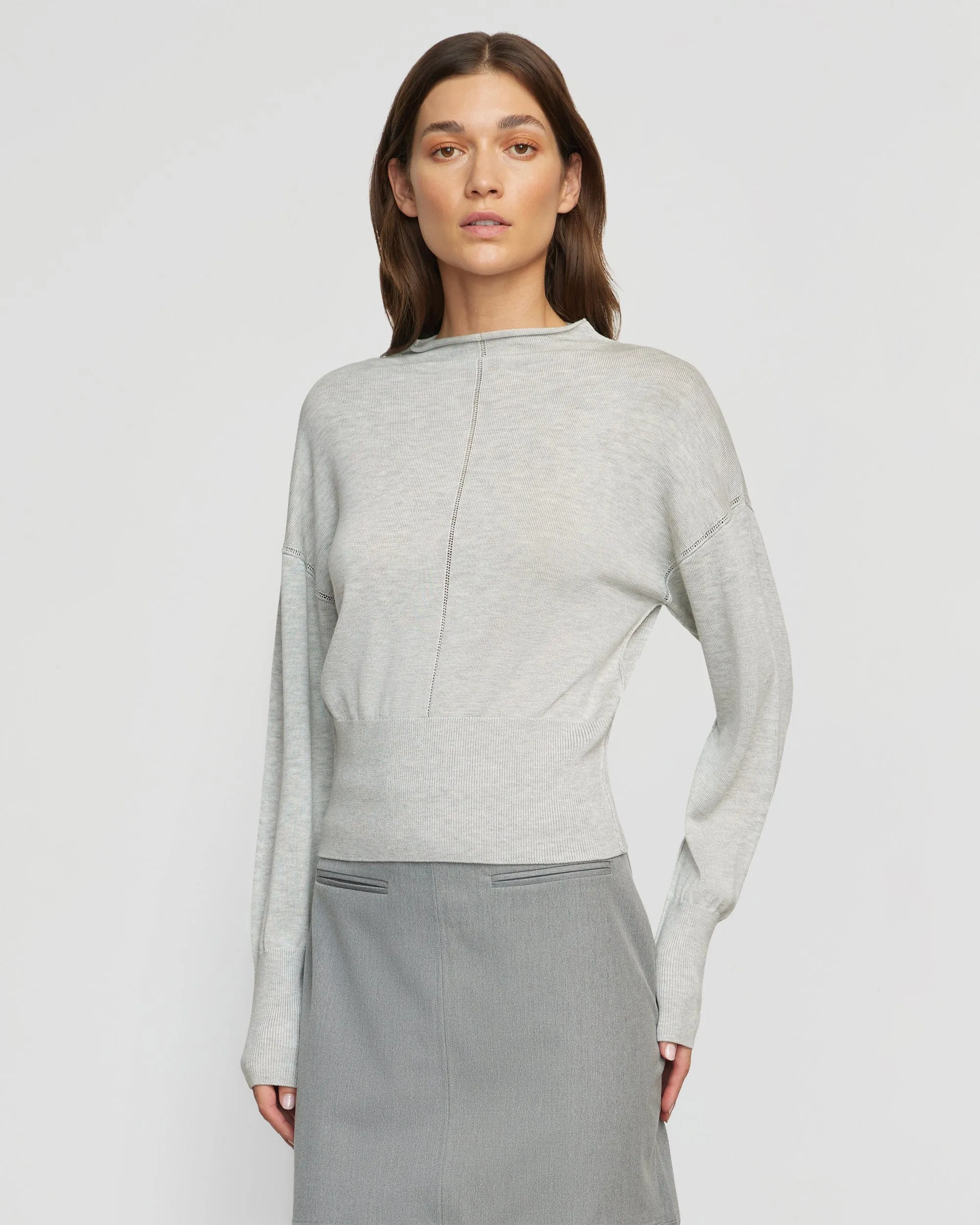 Jillian Pointelle Tencel-Wool Sweater