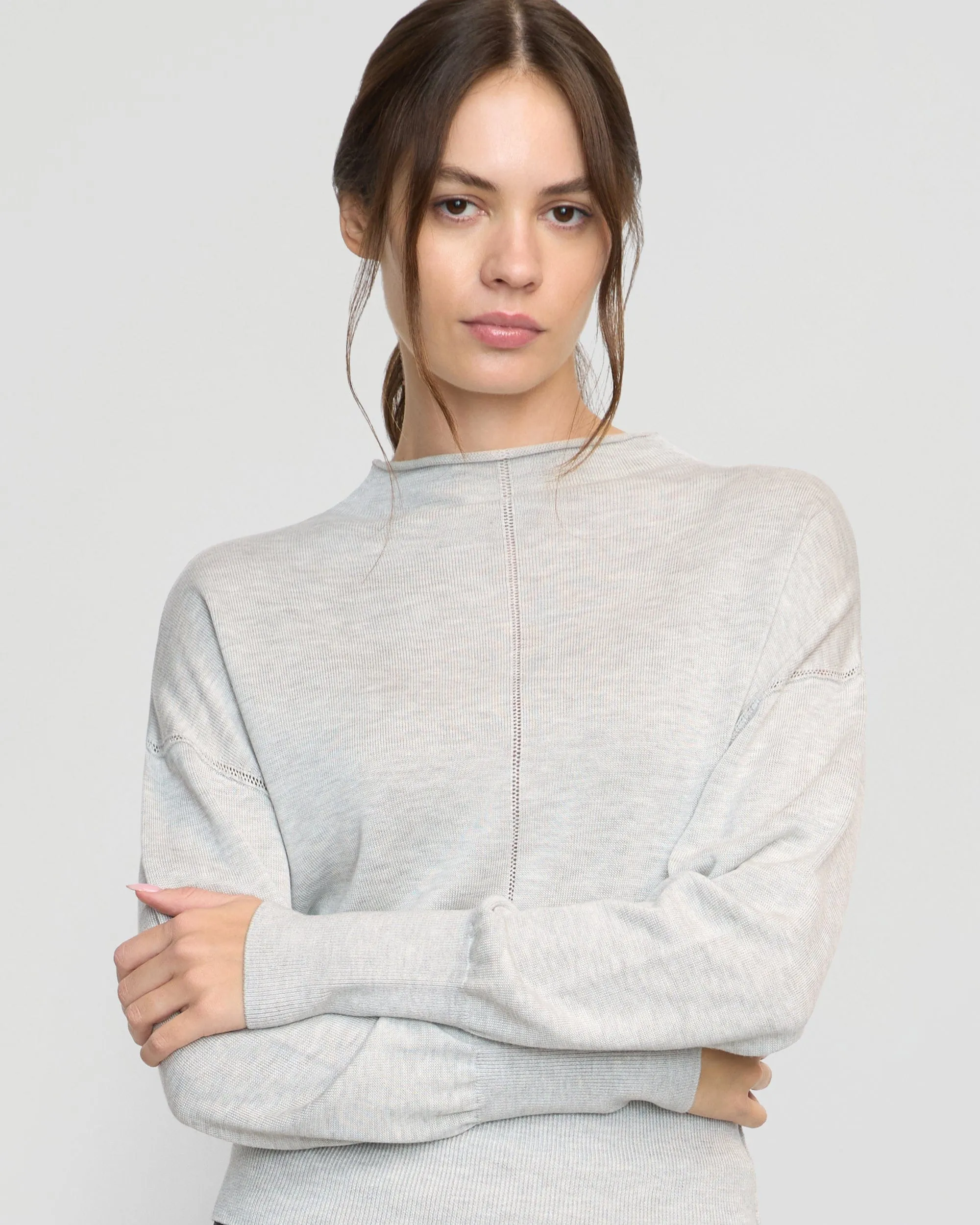 Jillian Pointelle Tencel-Wool Sweater