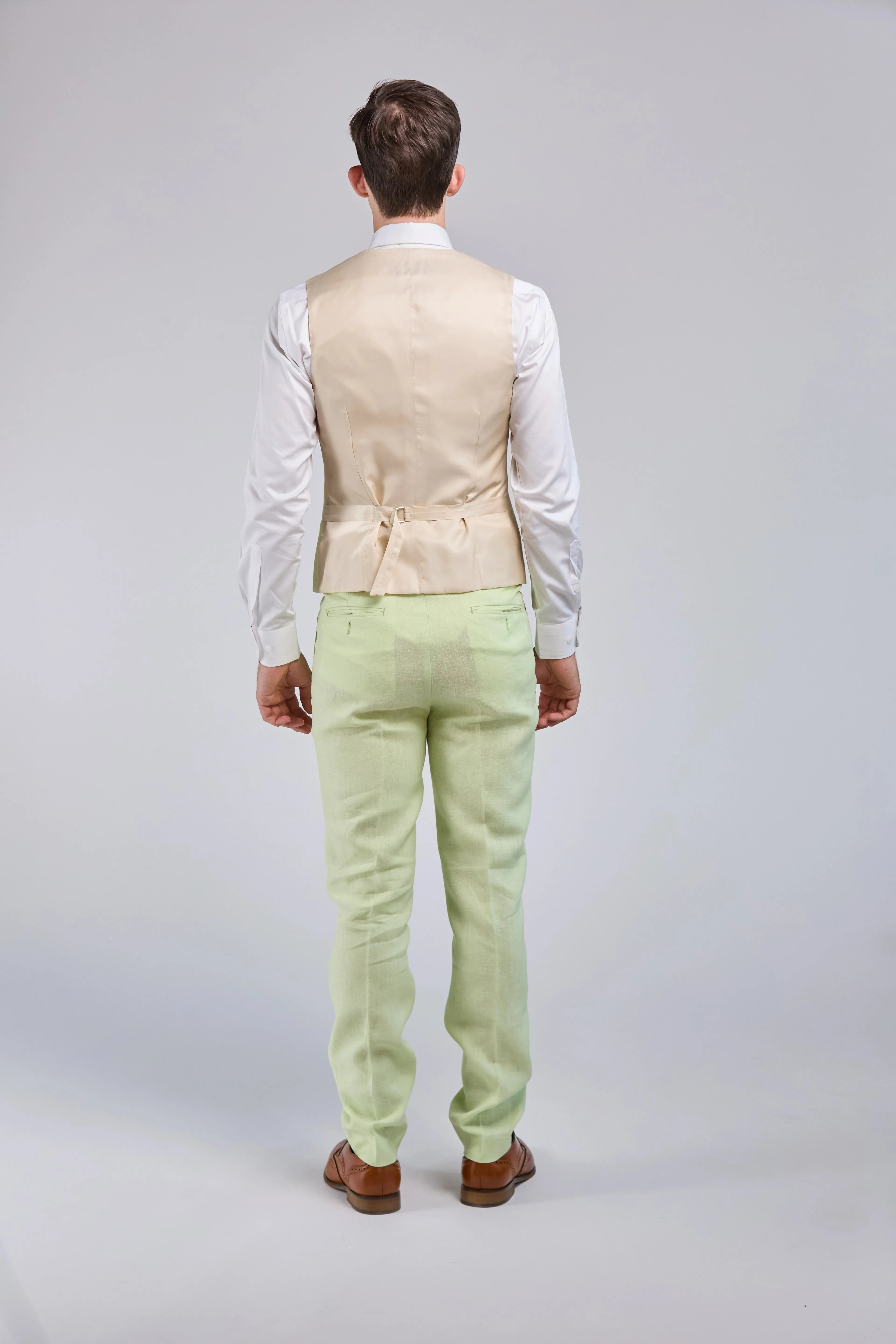 Lime Green Linen 3 Piece Suit