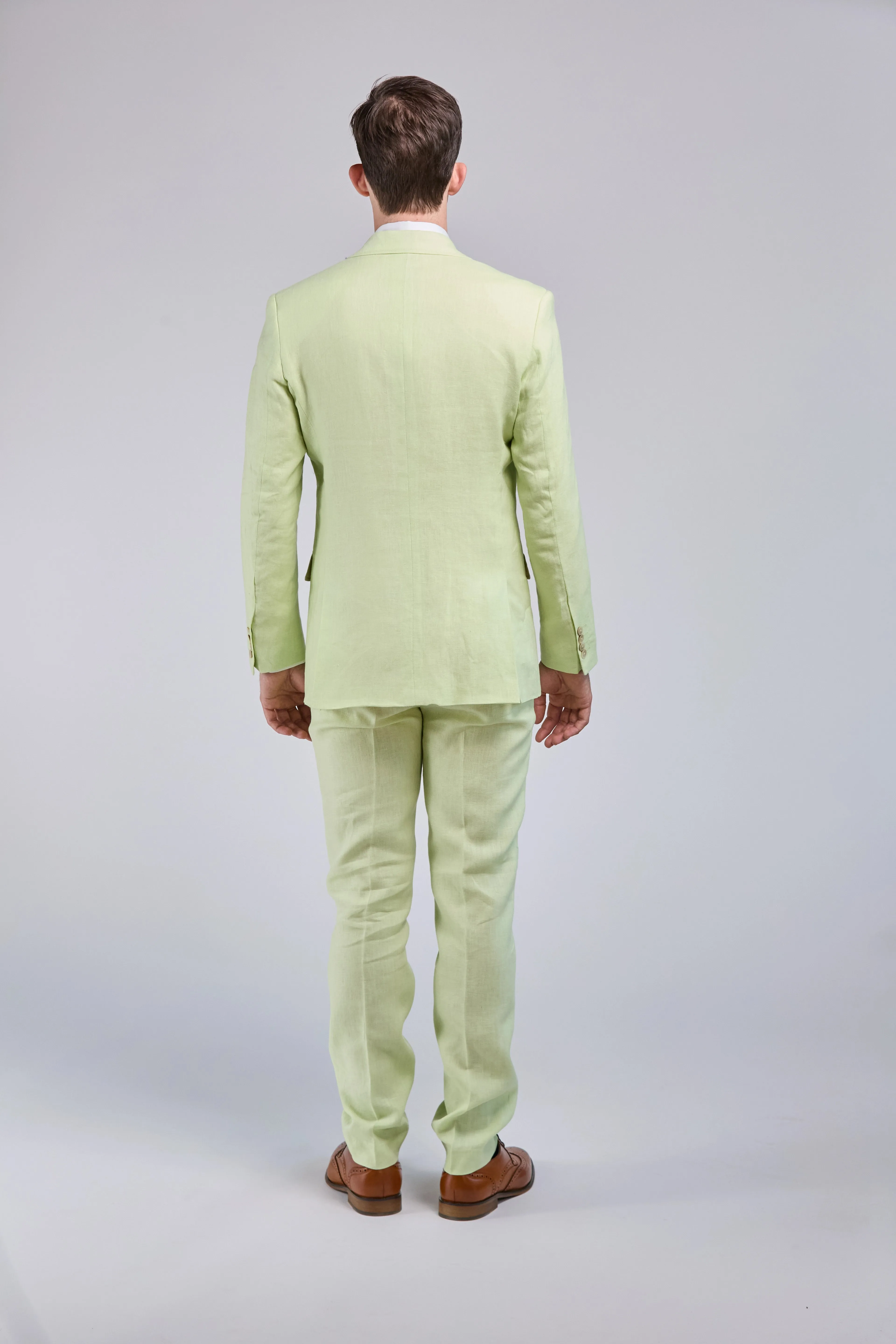 Lime Green Linen 3 Piece Suit