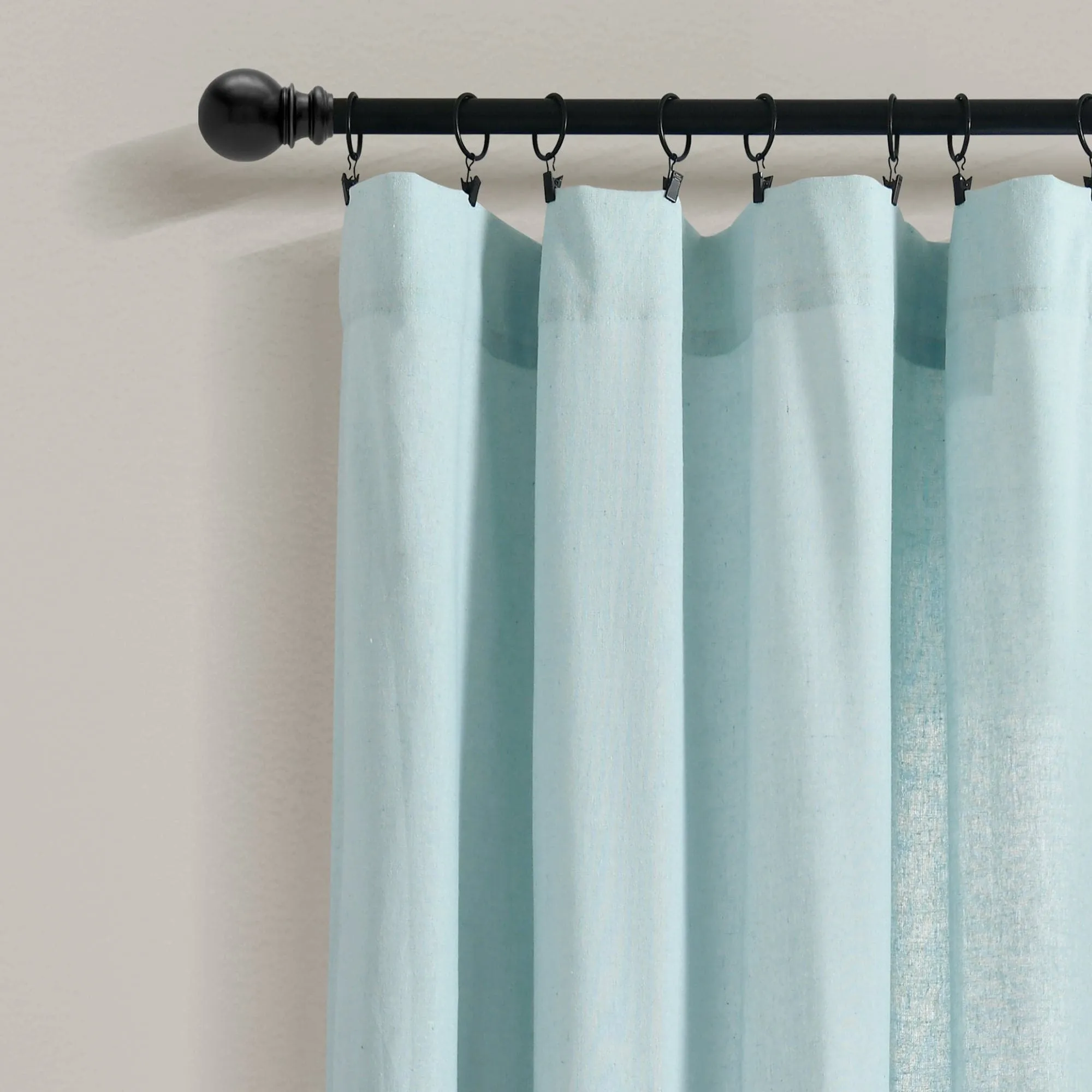 Linen Button Botanical Garden Window Curtain Panel