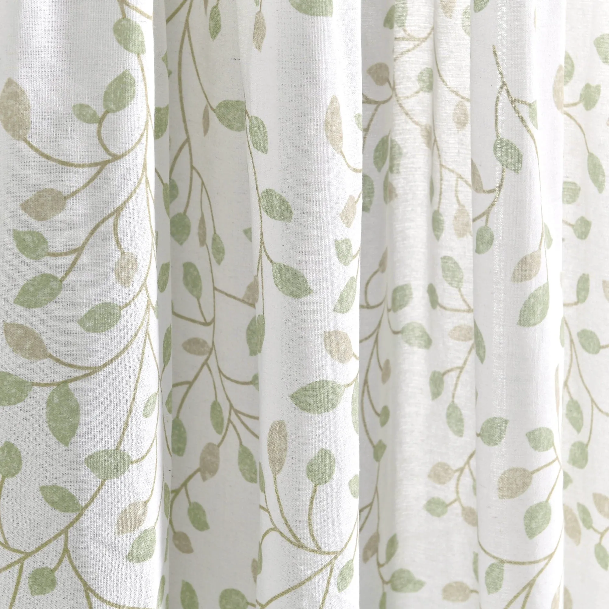 Linen Button Botanical Garden Window Curtain Panel