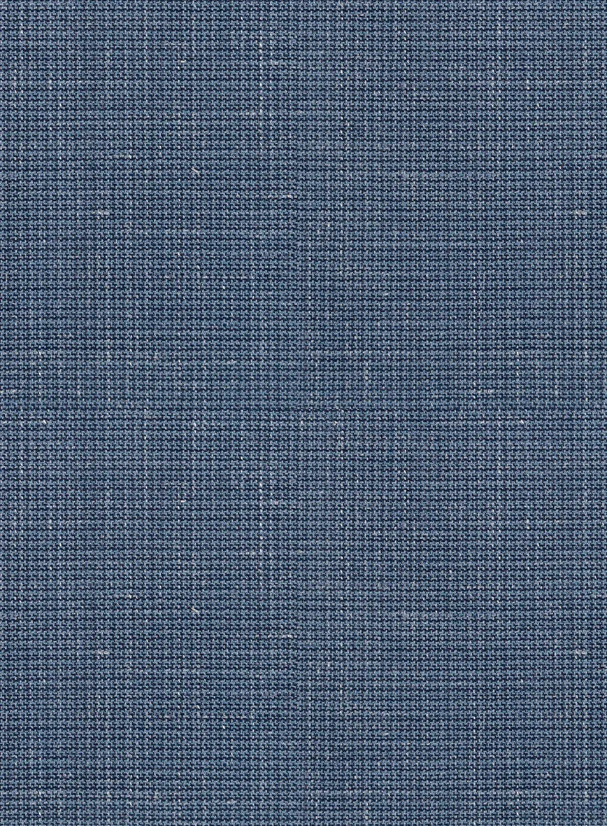 London Loom Blue Abelardo Wool Silk Linen Suit