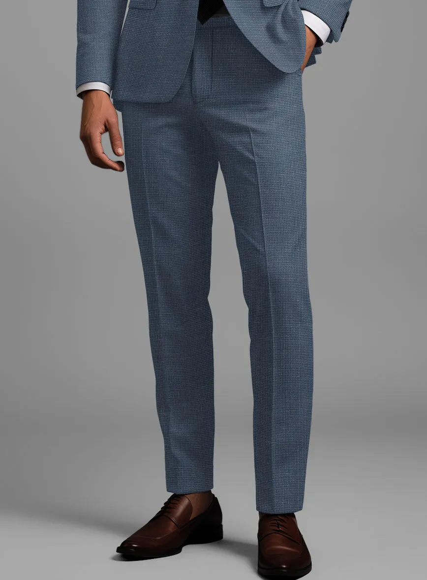 London Loom Blue Abelardo Wool Silk Linen Suit