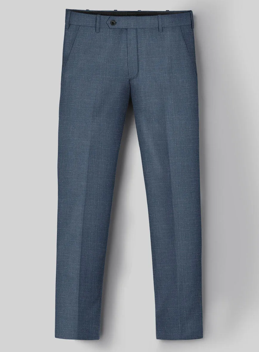 London Loom Blue Abelardo Wool Silk Linen Suit