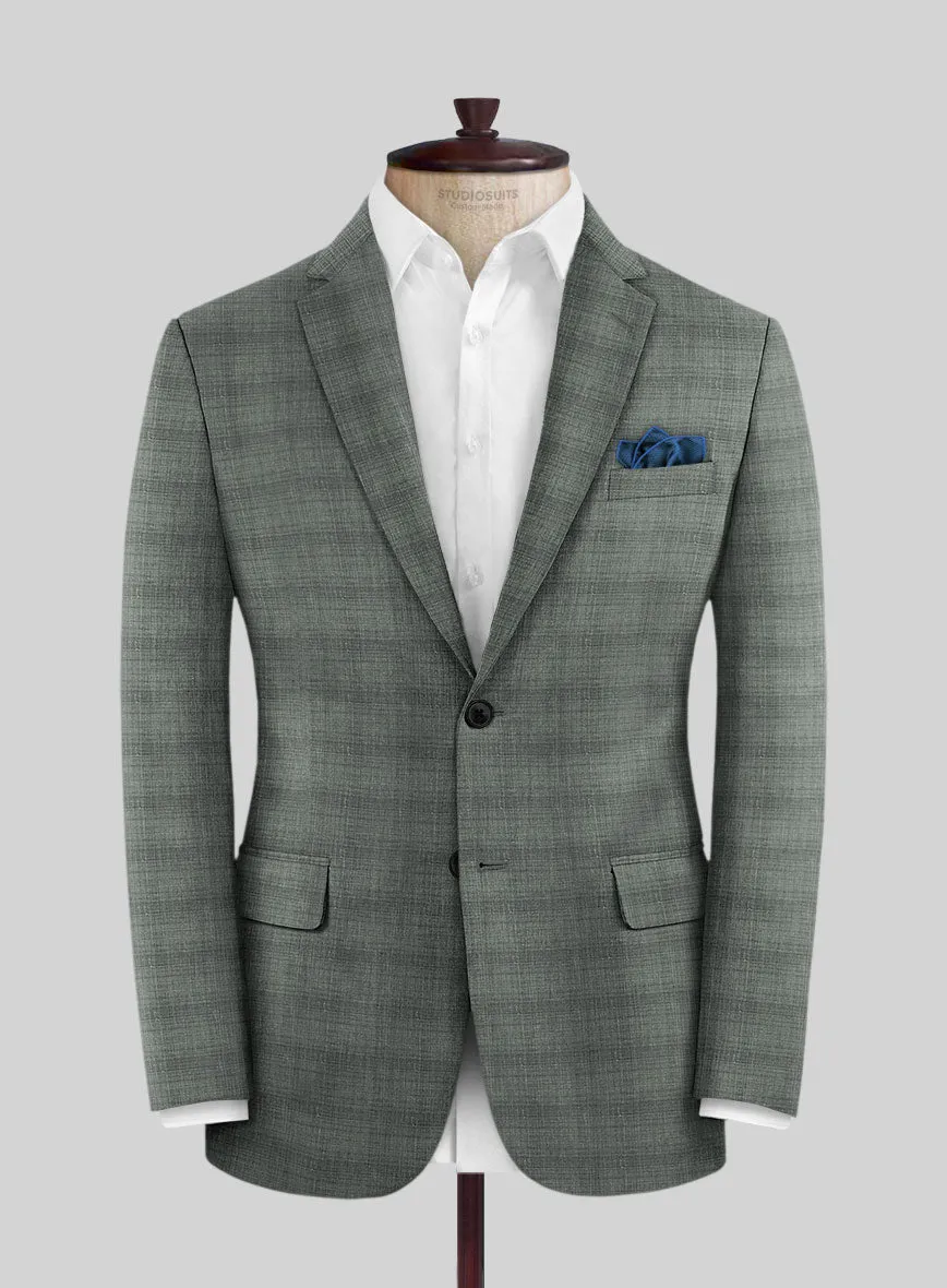 London Loom Green Bruna Wool Silk Linen Suit