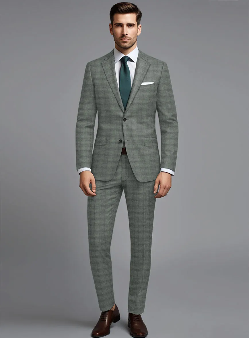 London Loom Green Bruna Wool Silk Linen Suit