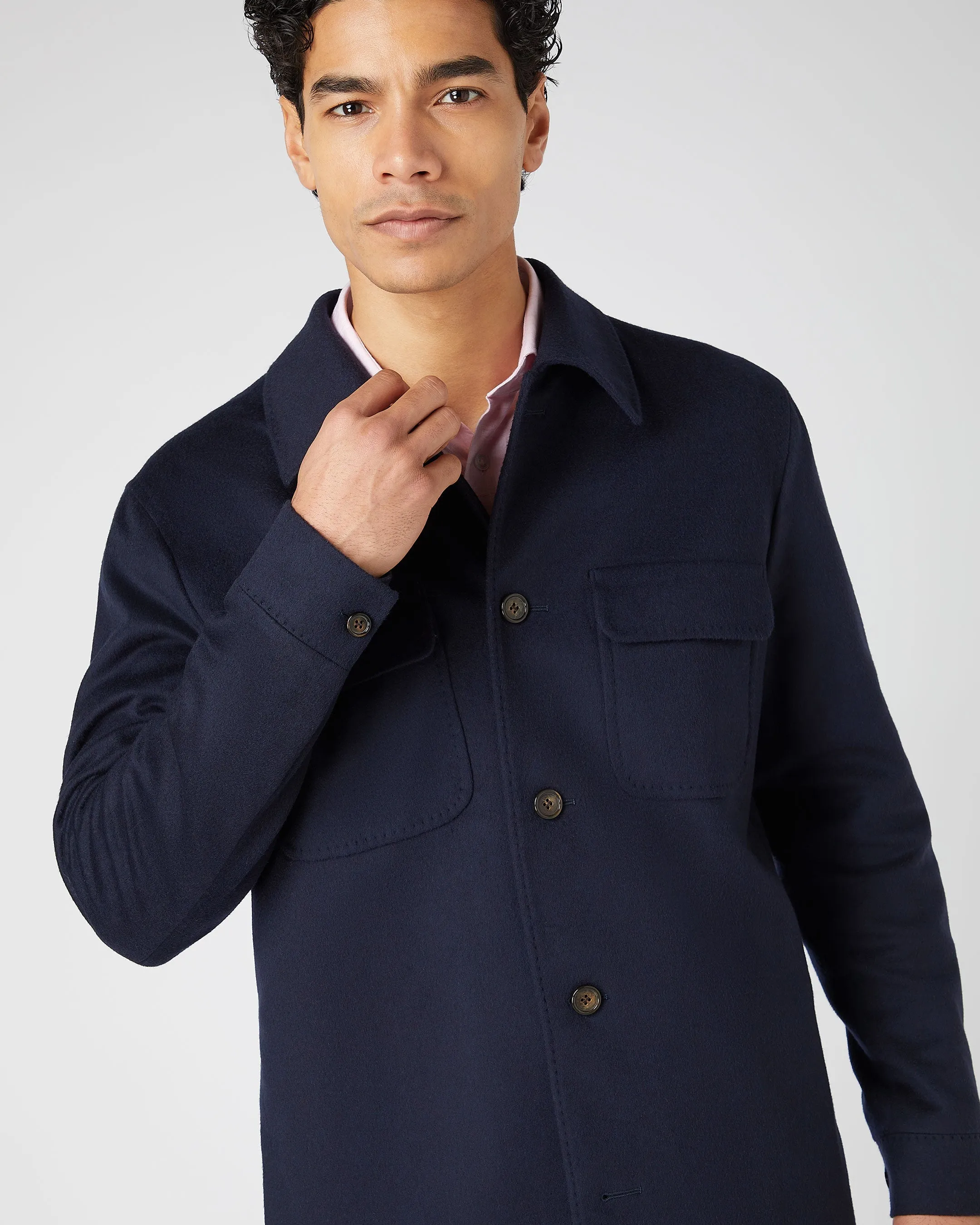 Men's Scala Cashmere Overshirt Navy Blue